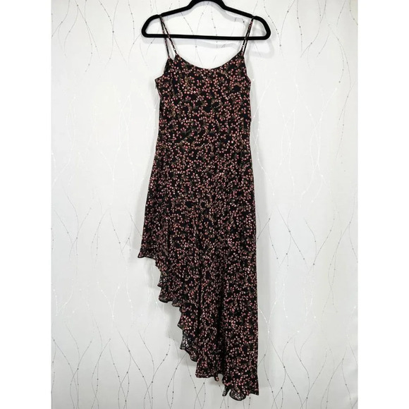 NWT Nicholas Silk Asymmetrical Black Floral Slip Midi Dress $695 - Picture 12 of 15